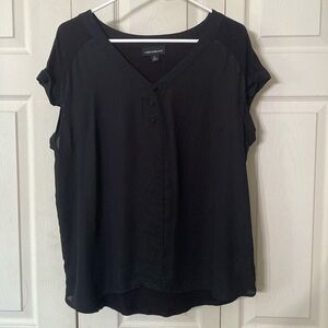 Fortune & Ivy Black Shortsleeved Casual Wear Top Womens Size XL